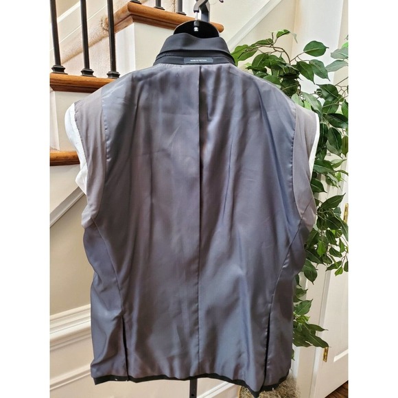 Awearness Kenneth Cole Solid Blue Wool Single Breasted Two Buttons Blazer 54L - Picture 9 of 12